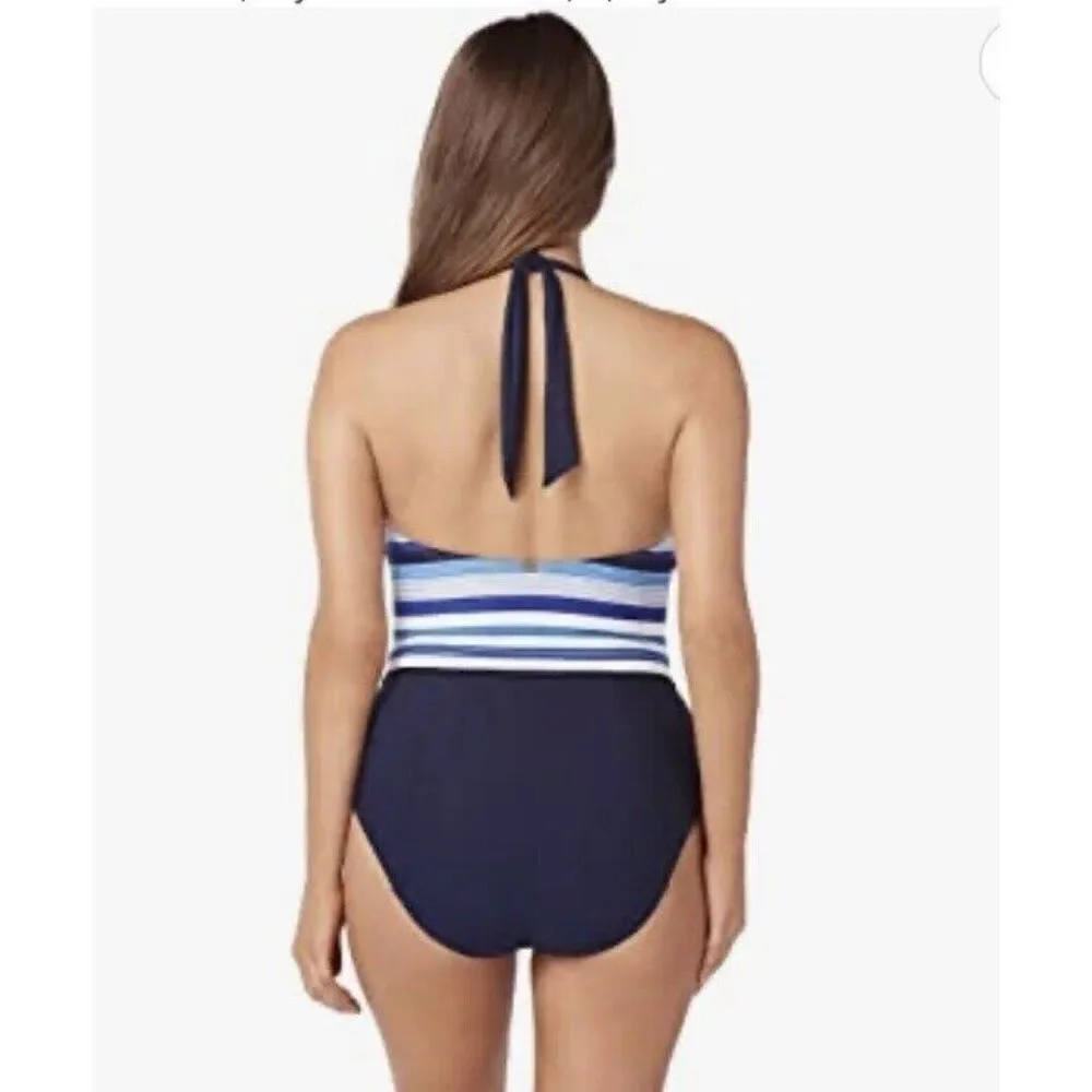 Amoressa One Piece Swimsuit with Soft Bra, Bandeau Bra size 8 New